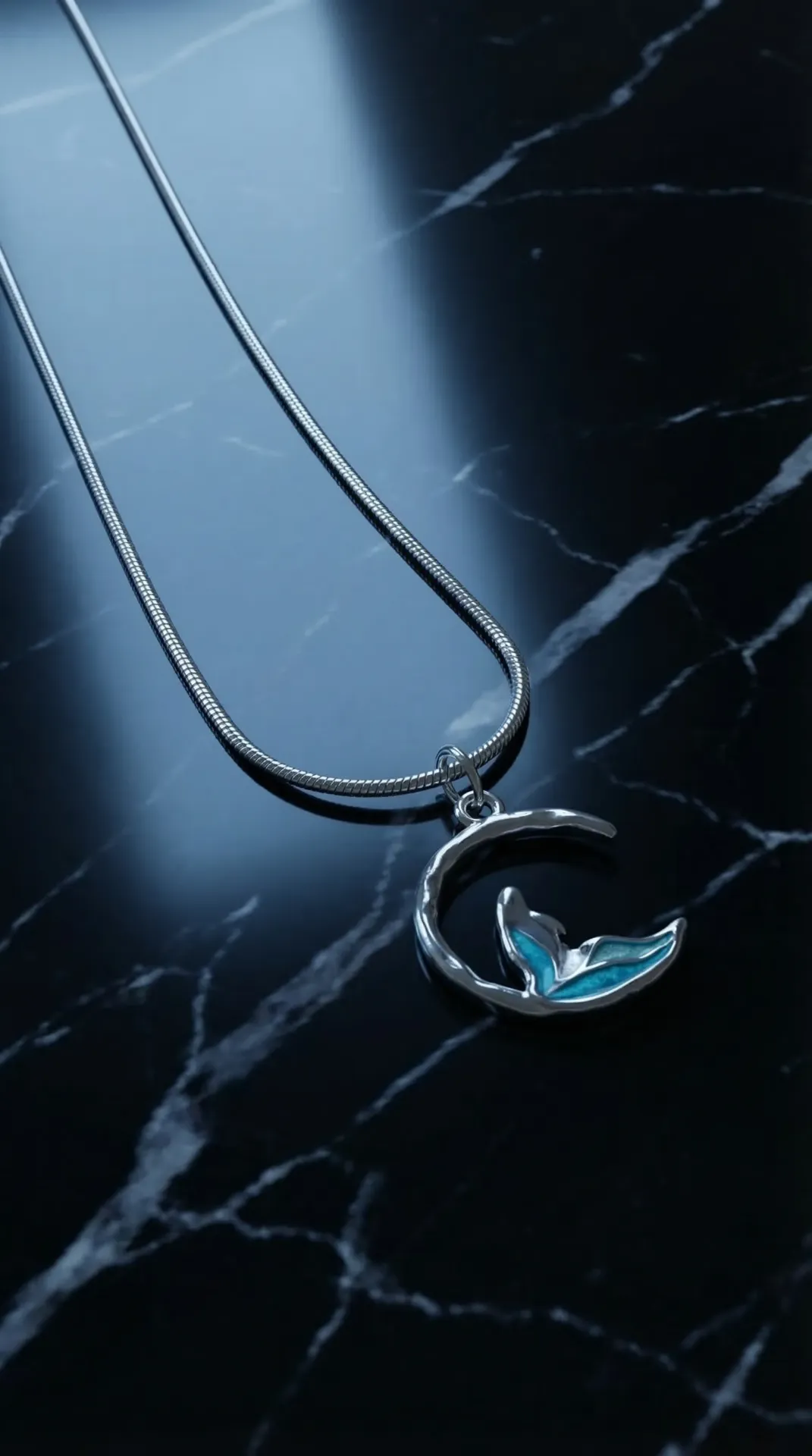 Dolphin Moon Necklace
