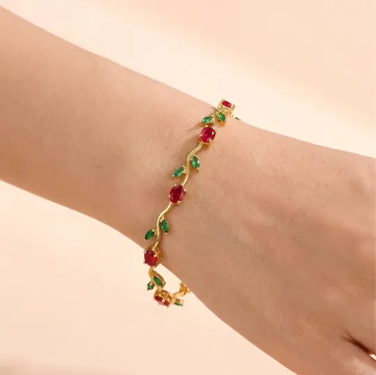 Scarlet Tulip Vine Bracelet