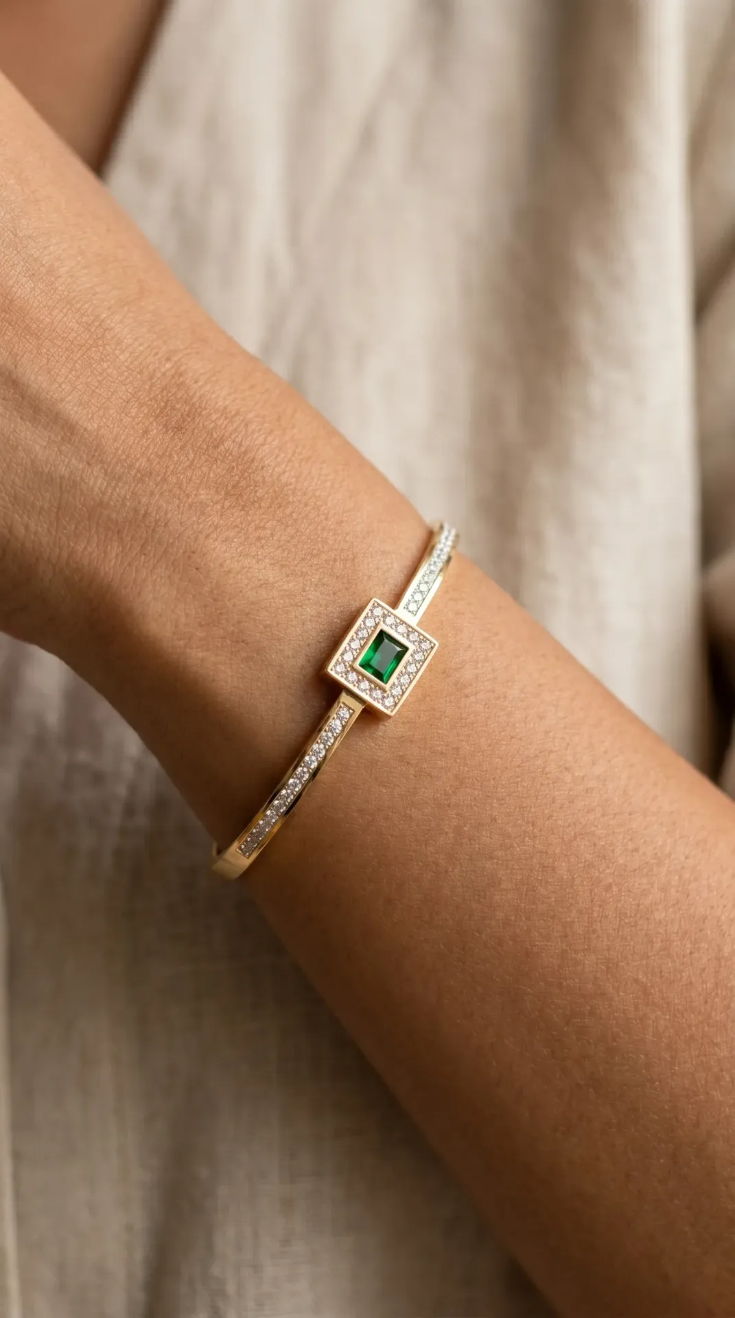 Emerald Frame Bracelet