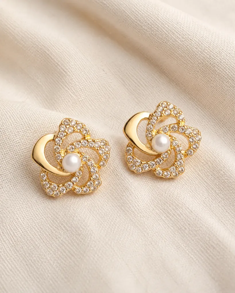 Pearl Camellia Earrings